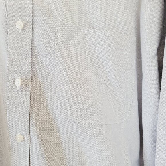 PROPER CLOTH Mens Grey Oxford Cloth Dress Shirt 20 x 36.5 Button Long Sleeve - Picture 6 of 8